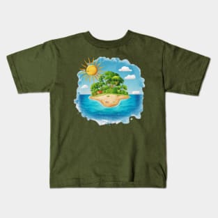 Beautiful little deserted island full of sunshine Kids T-Shirt